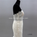 High-end lace beaded simple sleeveless lace mermaid wedding dress fish cut